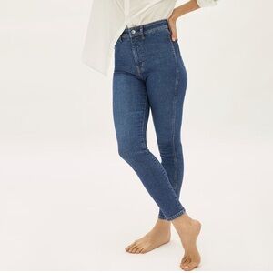 EVERLANE | Dark Wash High Rise Skinny Ankle Jeans